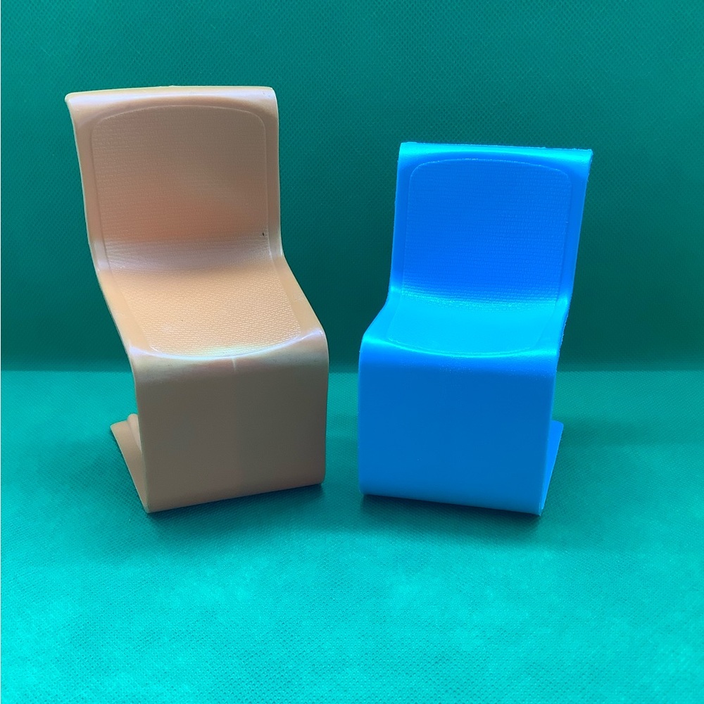 Vintage 1973 Mattel Inc Barbie Townhouse Furniture Blue & Orange Retro Chair